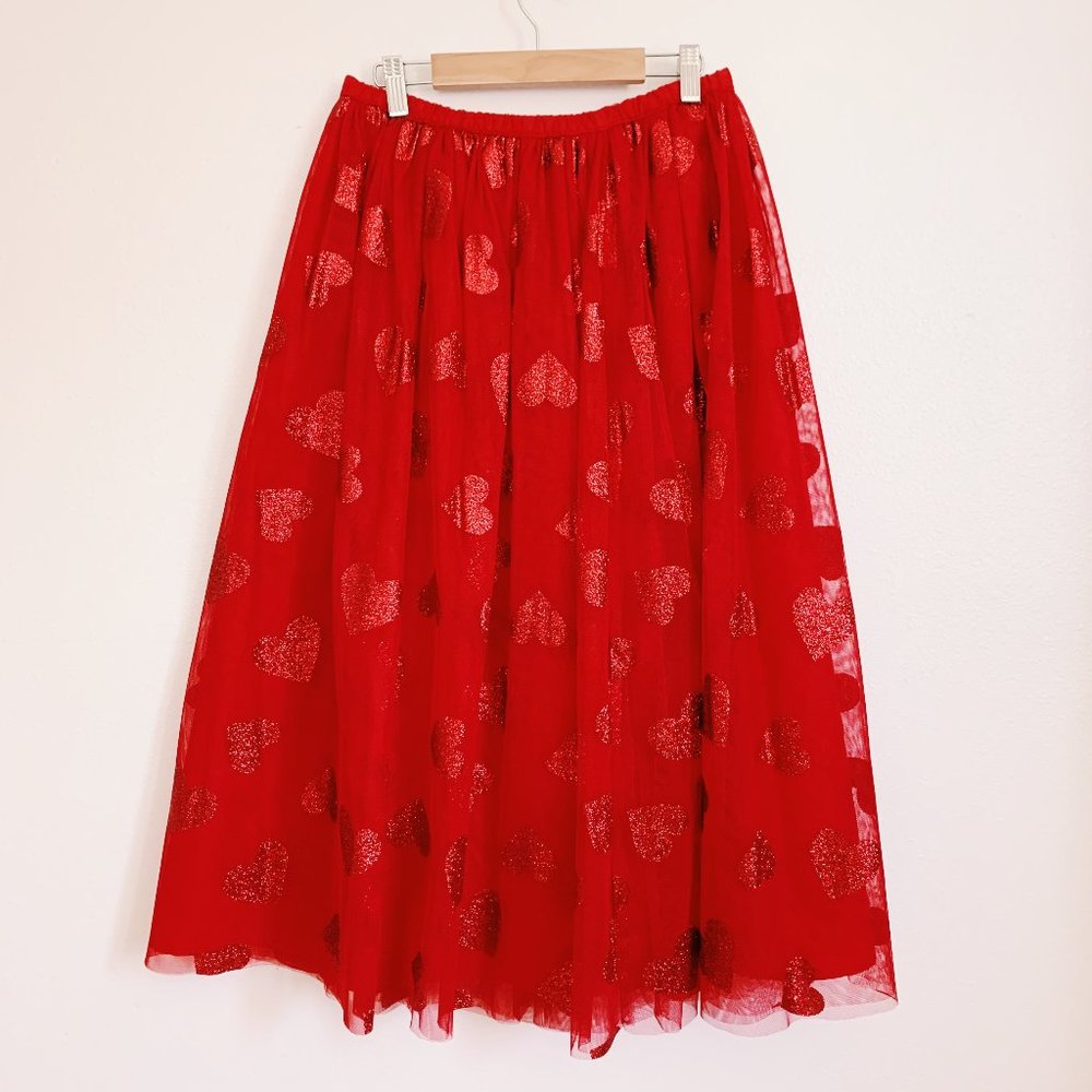 Red Valentine Heart Tulle Skirt